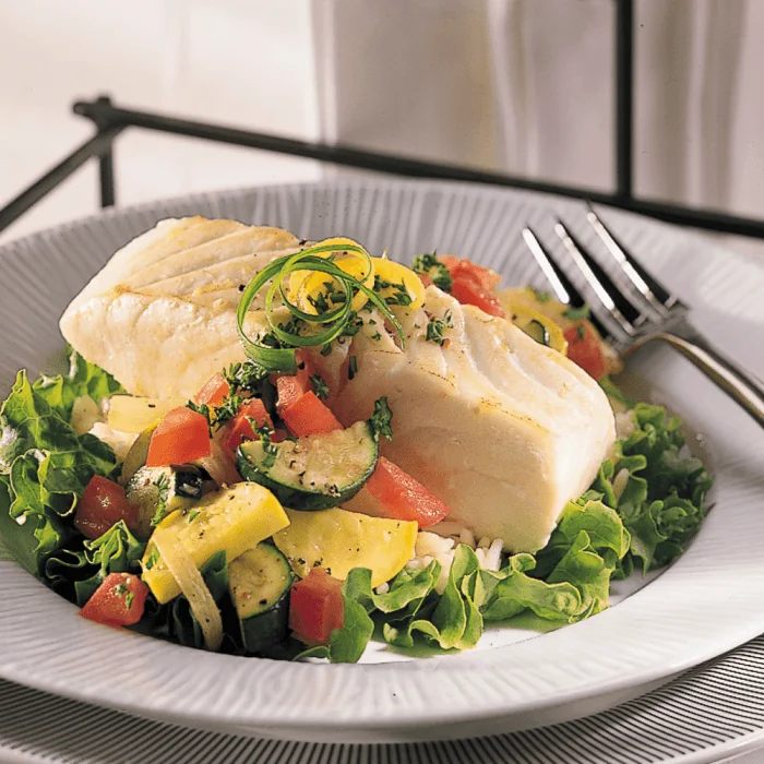 A combo pack of fresh Halibut and Cod fillets