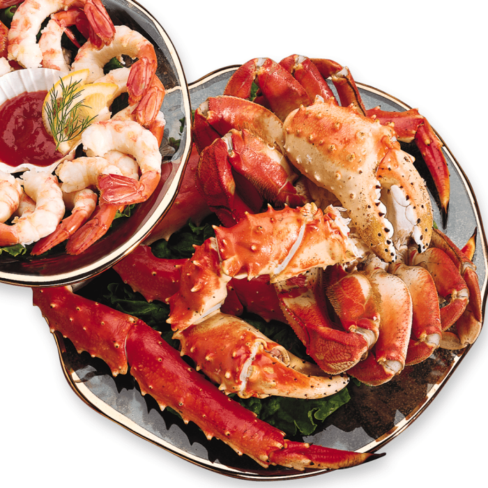Assortment of various types of fresh shellfish displayed on a plate