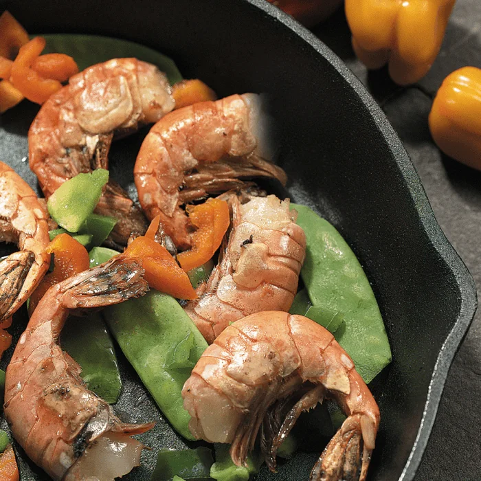 A detailed image of Spot Shrimp, showcasing its vibrant colors and unique physical features.