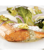 Three types of salmon (King, Silver, Sockeye) displayed in a sampler pack.