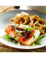 A large combo of Alaska whitefish  featuring cod whitefish served with side dishes.