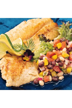 A combo pack of fresh Halibut and Rockfish